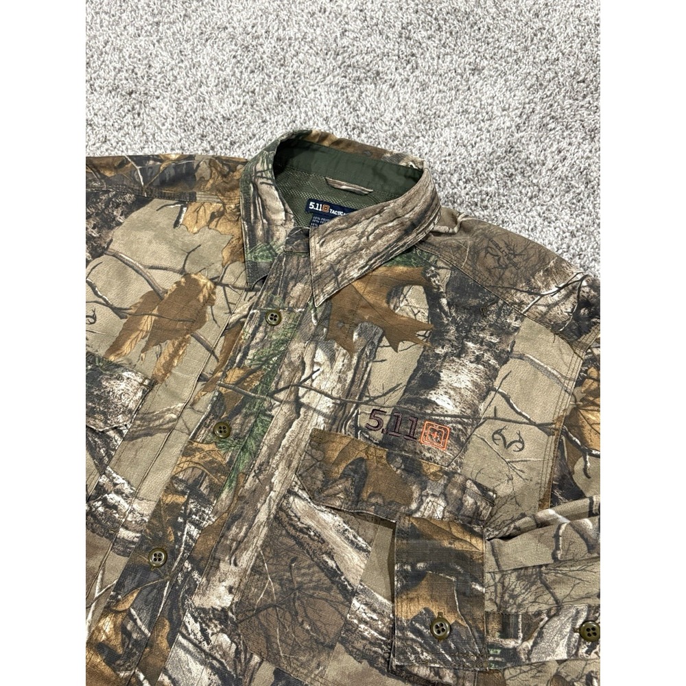5.11 Tactical Series Mens Large Realtree Camo Long Sleeve Button Down Shirt L
